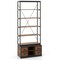 Rustic Brown 8-tier Bookshelf with 4 Fabric Drawers and Heavy-Duty Metal Frame